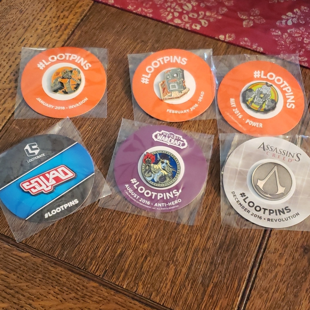 Group of 6 Lootcrate pins